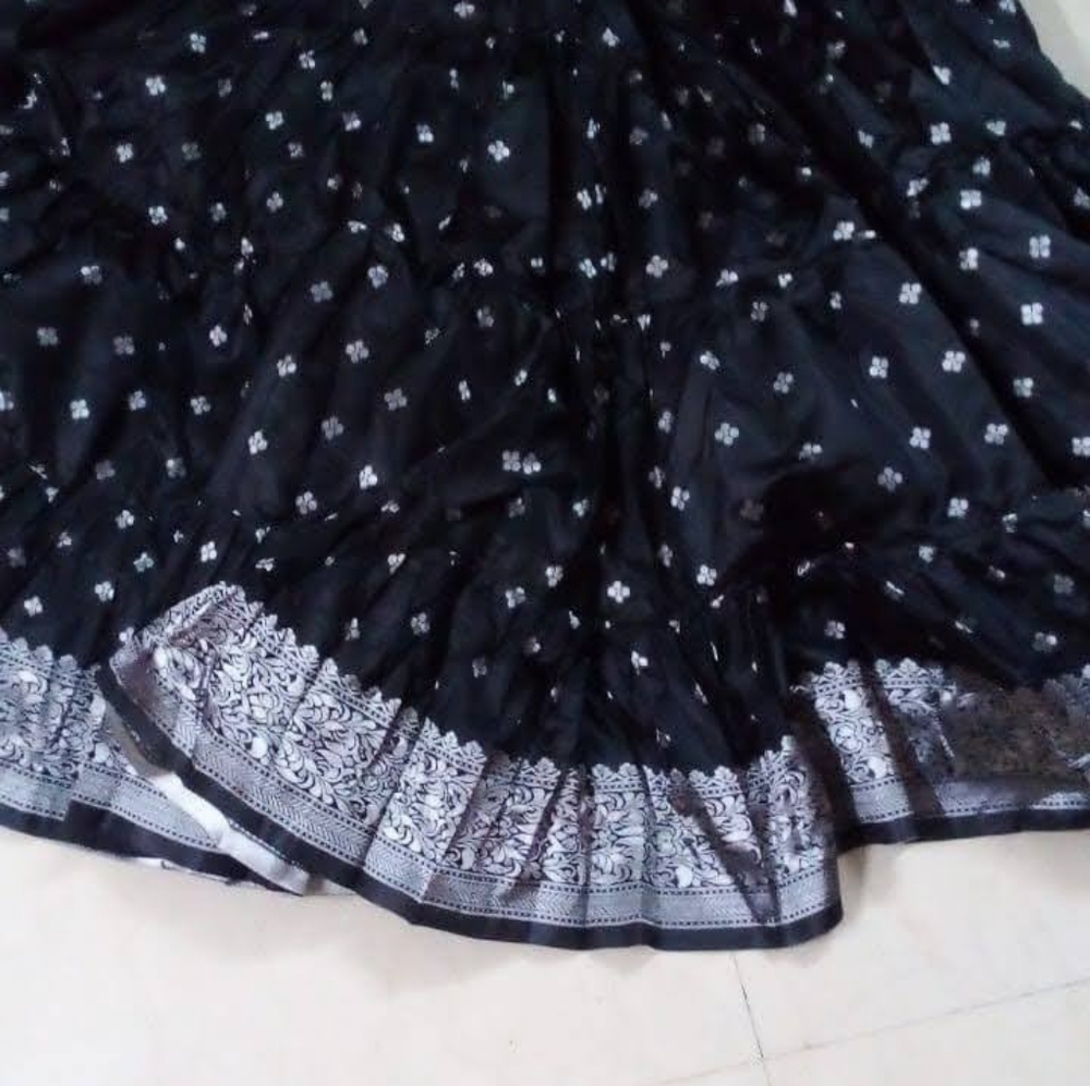 Black and Silver Silk Brocade Peacock Padma ATS Tribal BellyDance Gypsy Skirt